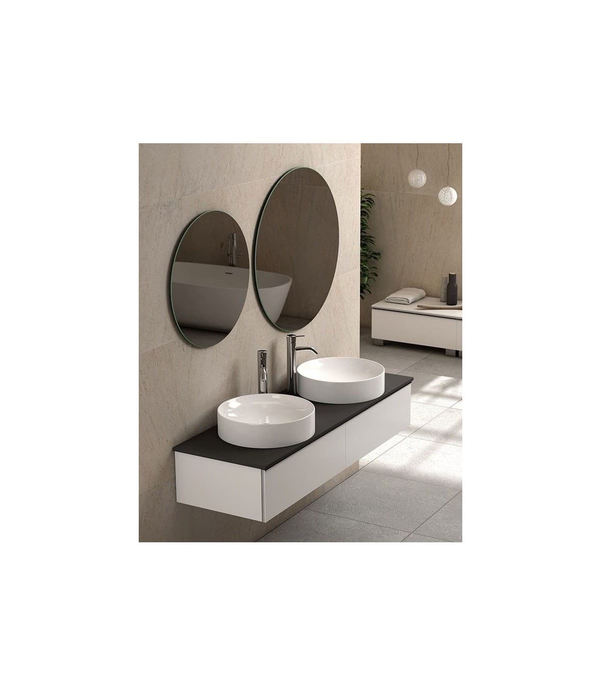 Espejo de baño rectangular B-908 redondo