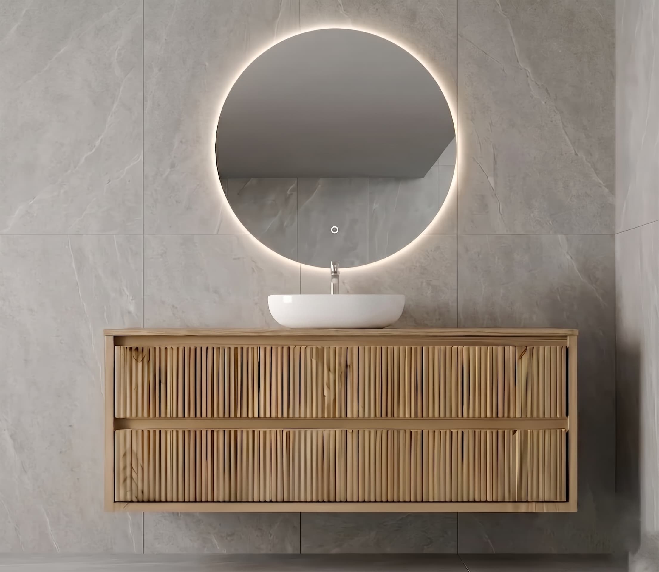 Mueble baño suspendido Danubio de 2 cajones 80,90,100,...180