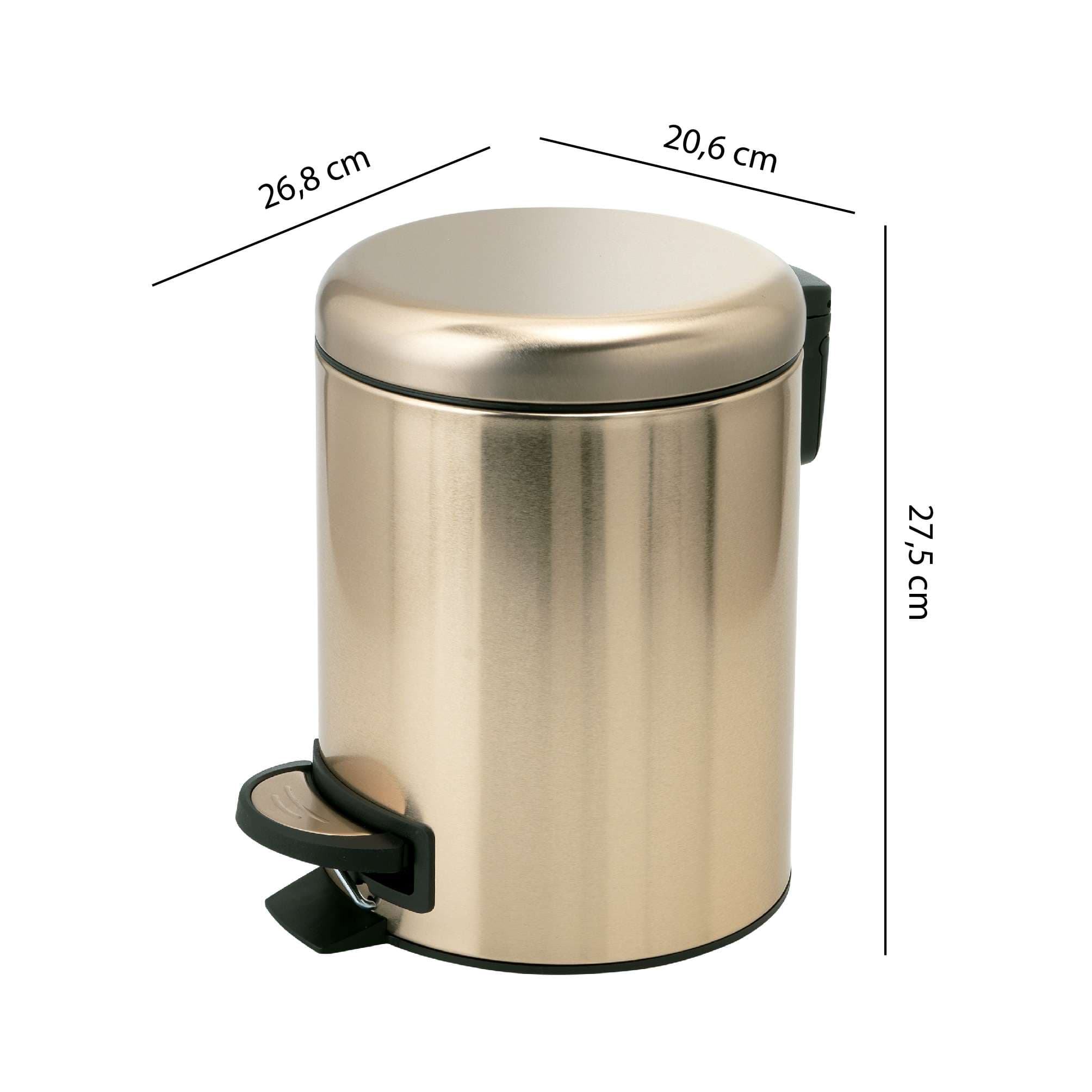 PAPELERA 5 lt POTTY ORO MATE