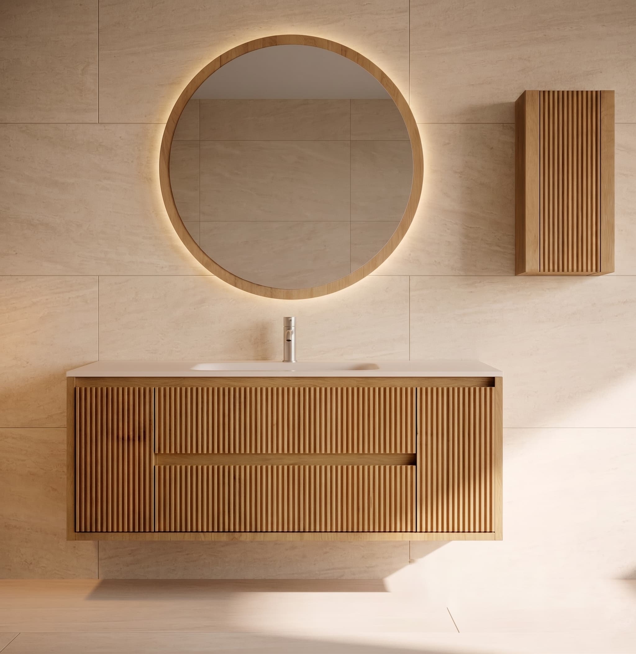 Mueble baño suspendido Danubio de cajones y 2 puertas 100,110,...180