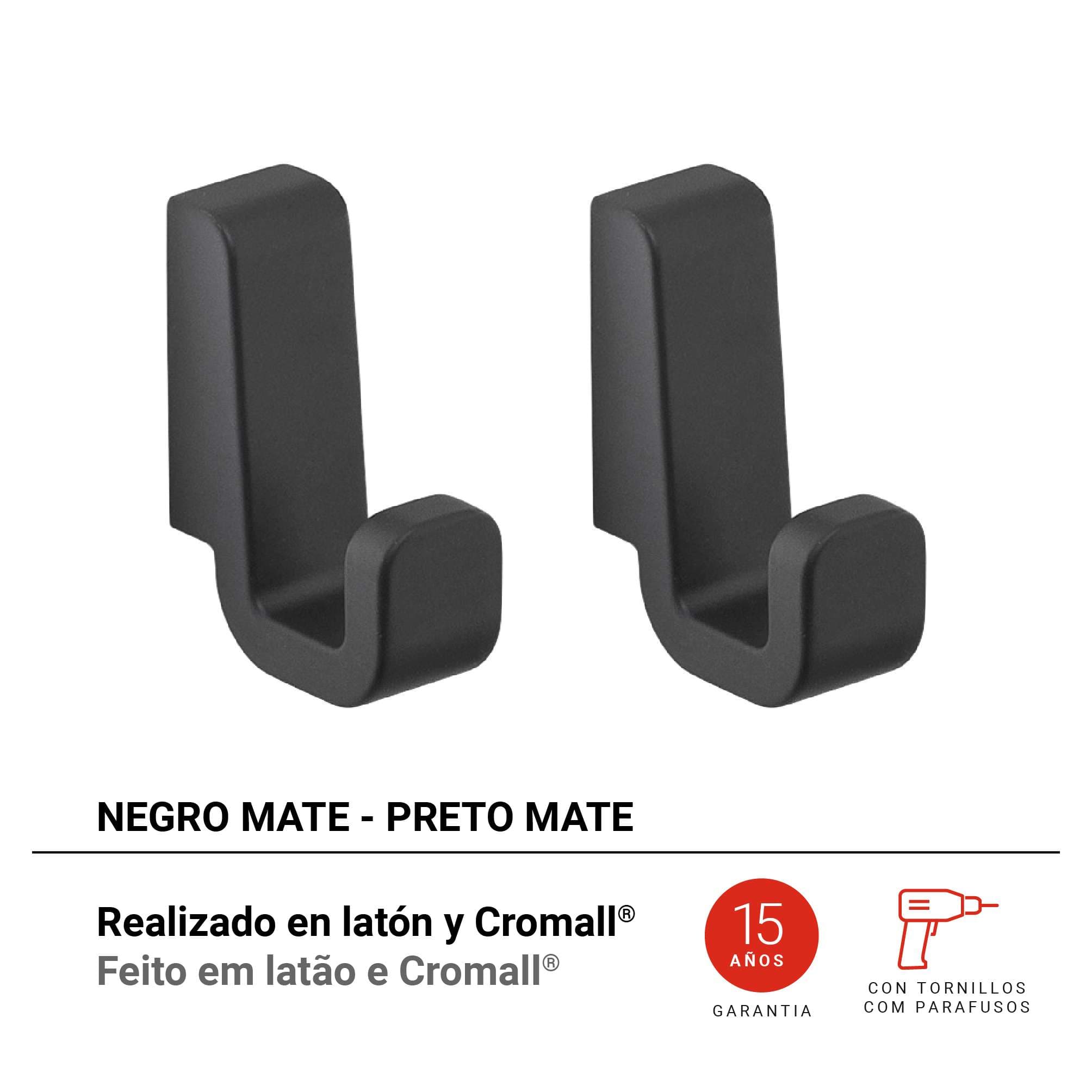 set 2 perchas samoa negro mate