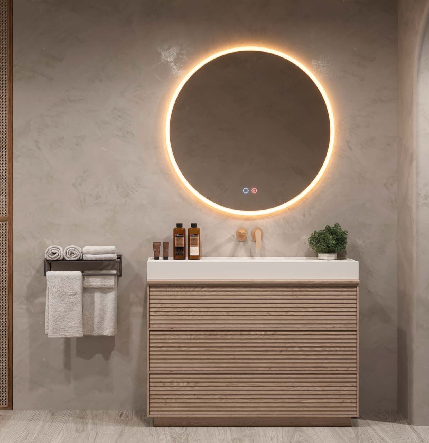 Espejo de baño con luz LED Atenas Redondo Ledimex