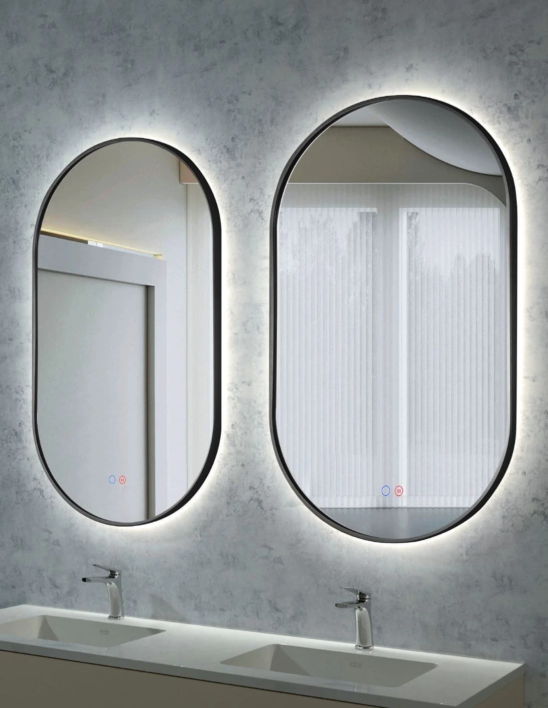 Espejo de baño con luz LED Tokyo Negro