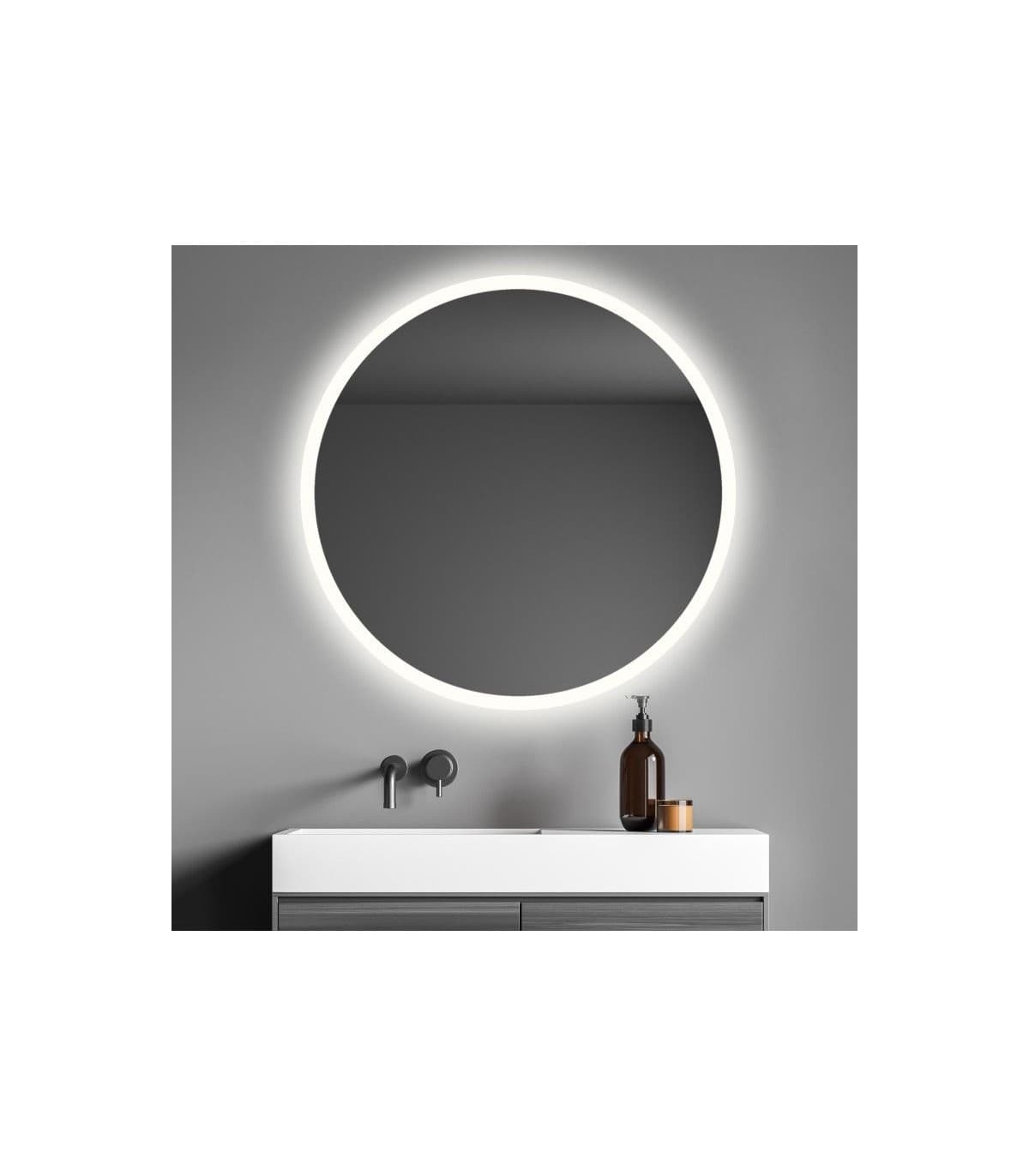 Espejo de baño con luz LED redondo led B-953