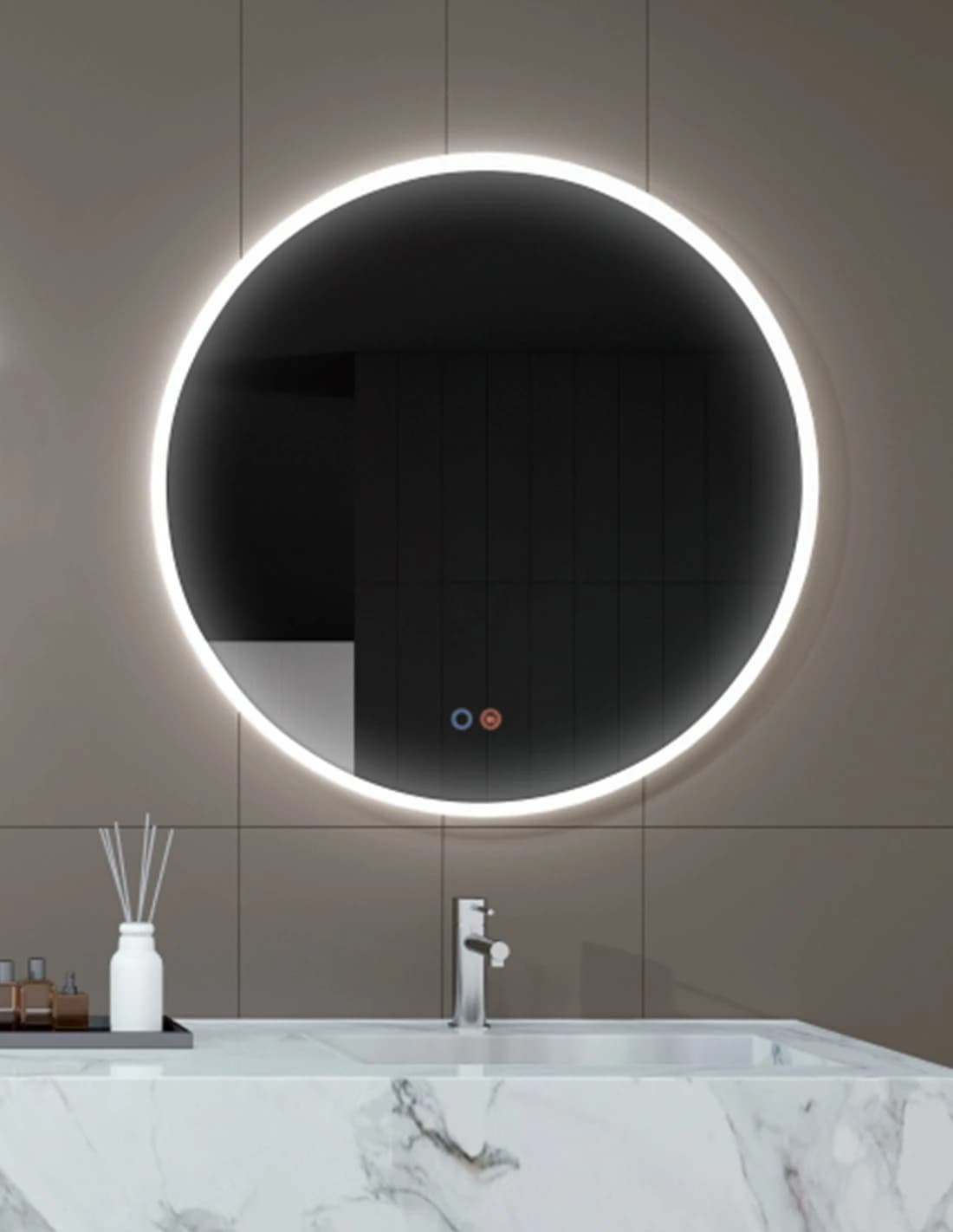 Espejo de baño con luz LED Atenas Redondo Ledimex