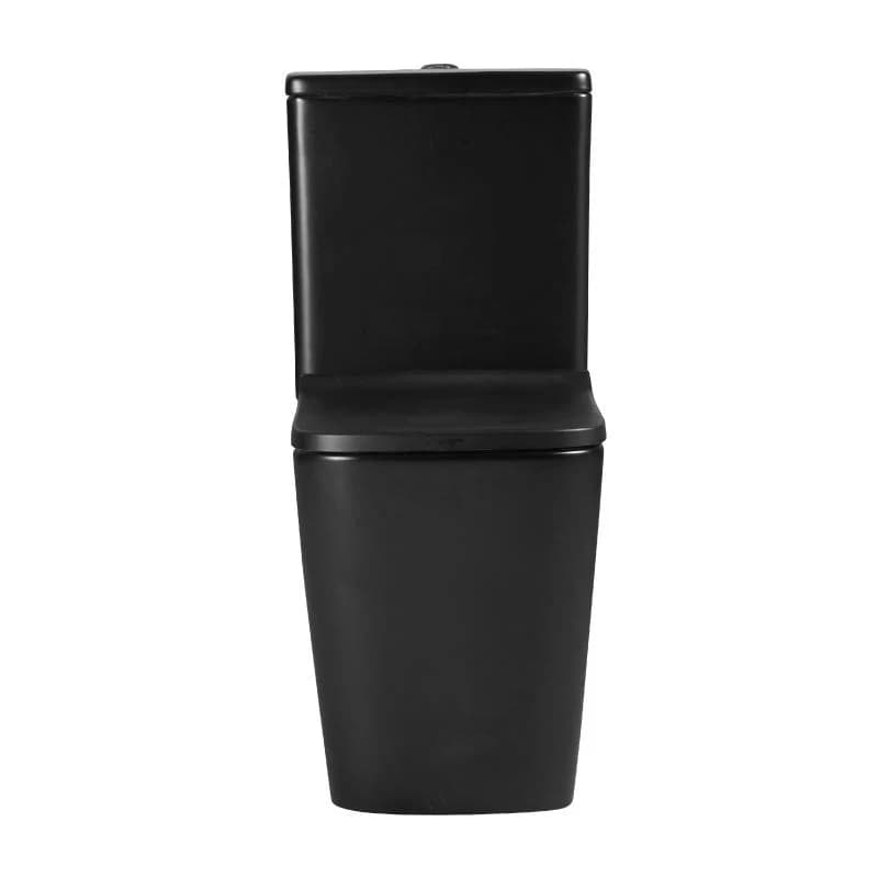 Inodoro negro mate rimless con salida dual y tapa de cierre amortiguado PISA Aquore