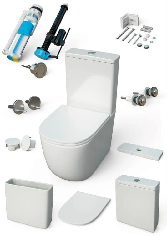 Inodoro PMR cerámica Génova blanco brillo