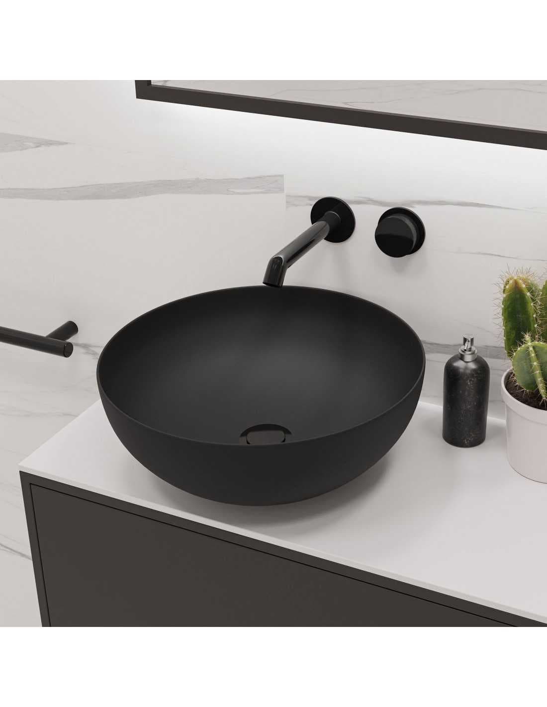 Lavabo sobre encimera 40ø Negro Mate Bol ArtandBath
