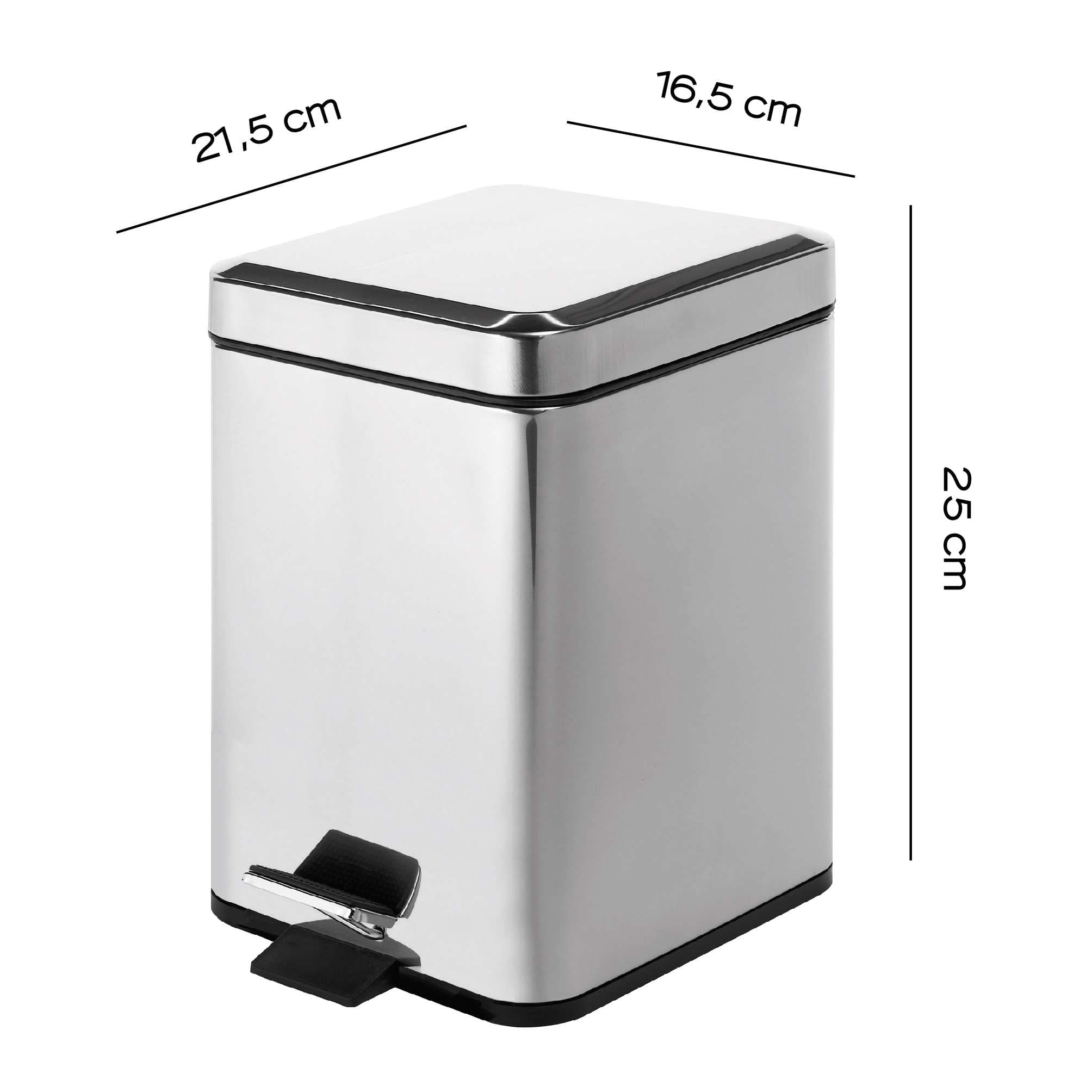 PAPELERA 3 lt ARGENTA CROMO