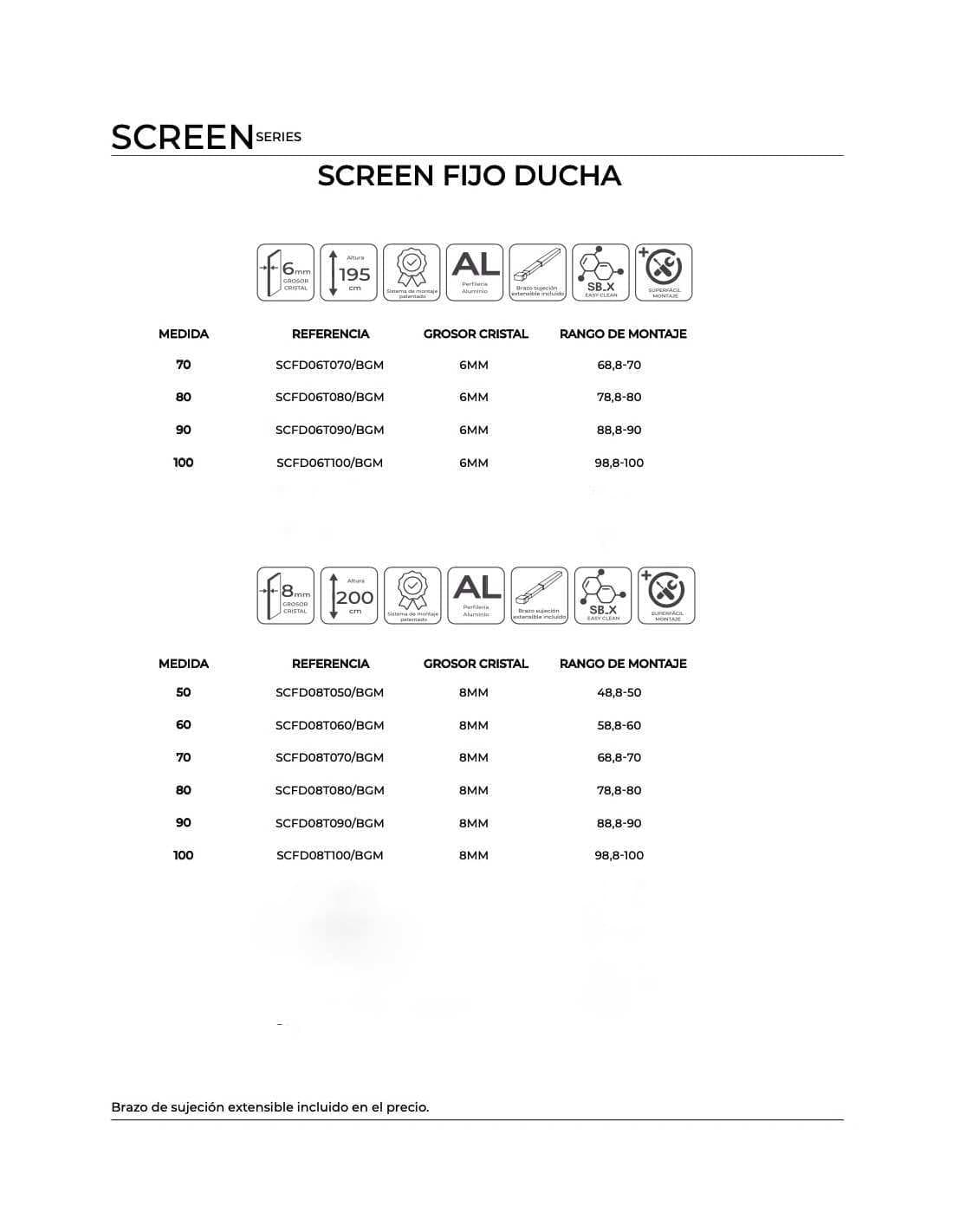 SBX_Imex Mampara hoja fija SCREEN Negra