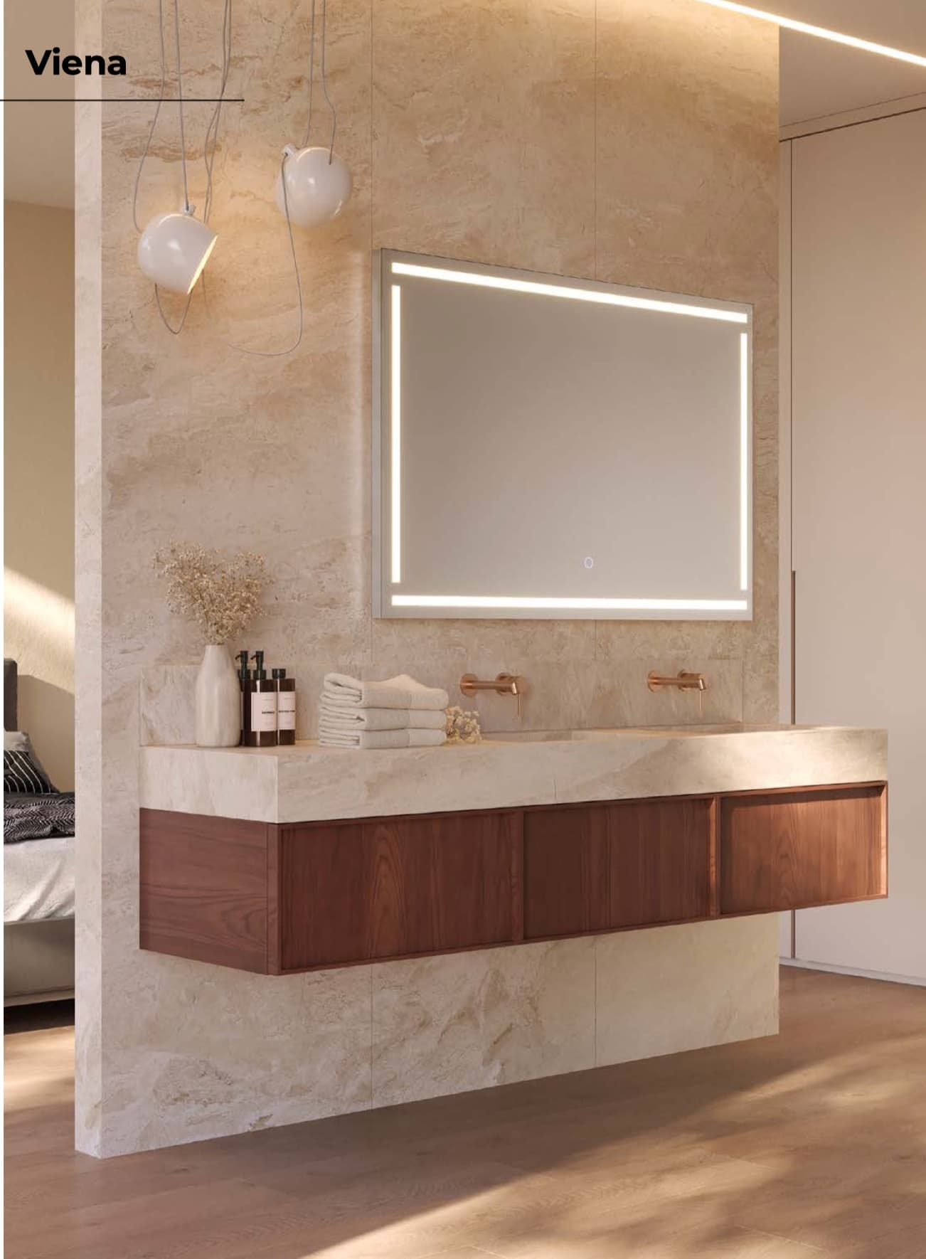 Espejo de baño con luz LED Viena Triled con antivaho de Ledimex