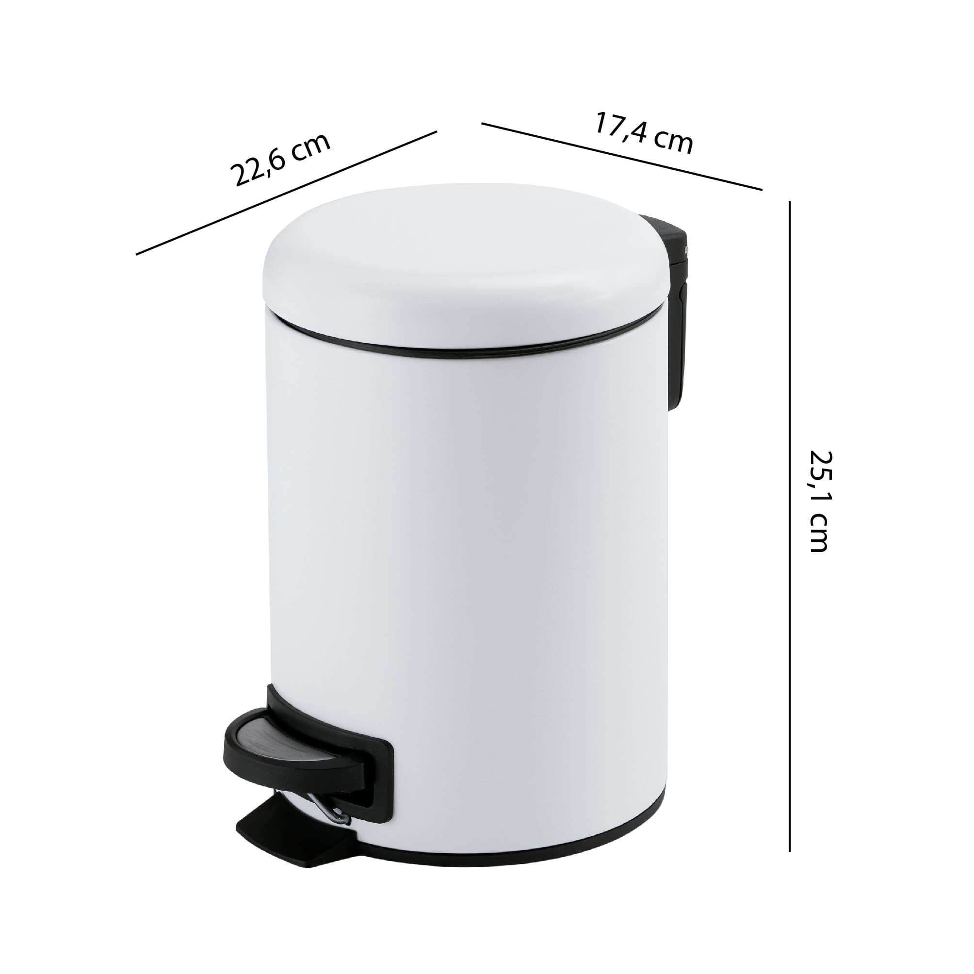 PAPELERA 3 lt POTTY BLANCO MATE