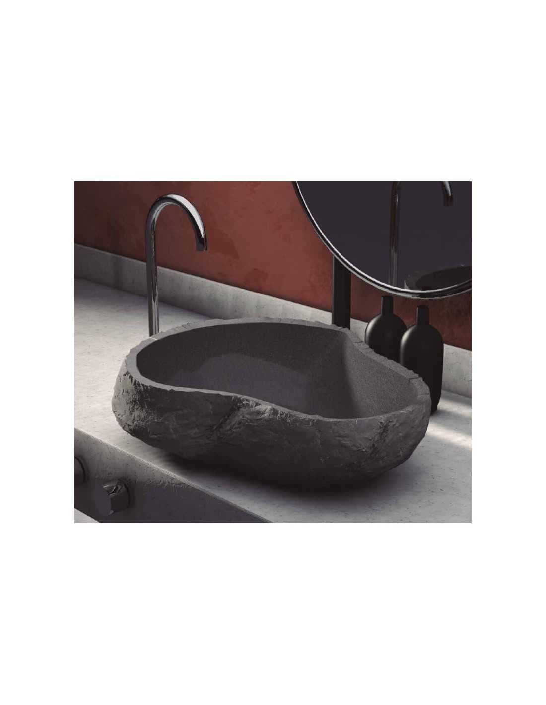 Lavabo Akutan pizarra de piedra cultivada