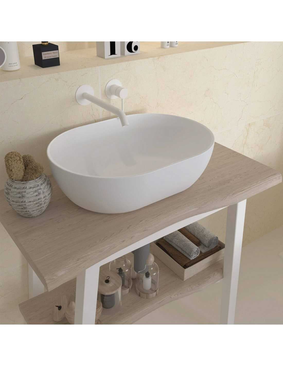 Lavabo sobre encimera 47.5x34x15 Solid Surface Monaco
