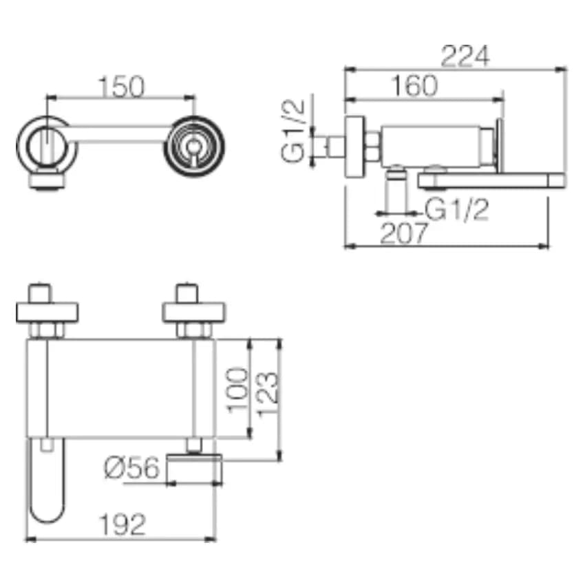 Kit baño/ducha Olimpo cromo / BDC033-4