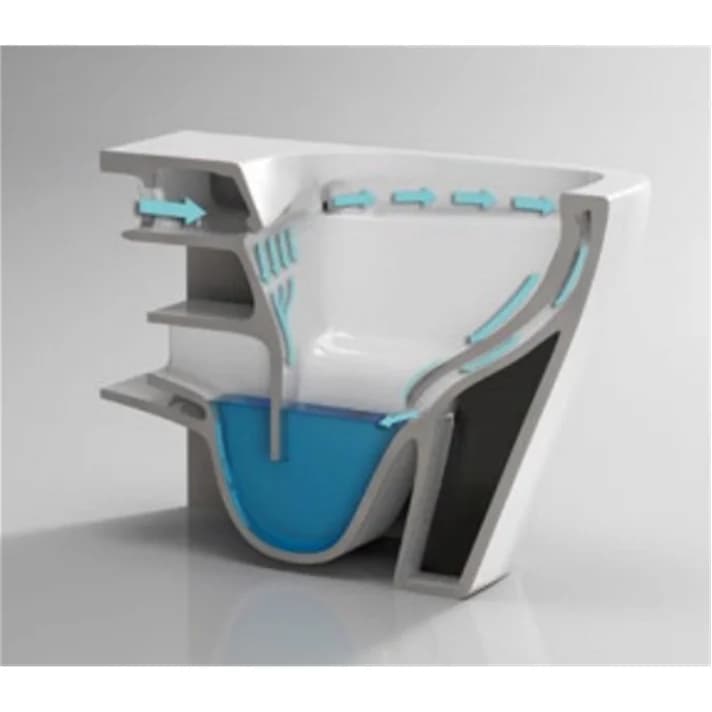 Inodoro PMR rimless de entrada inferior con salida dual y tapa de cierre amortiguado PISA Aquore