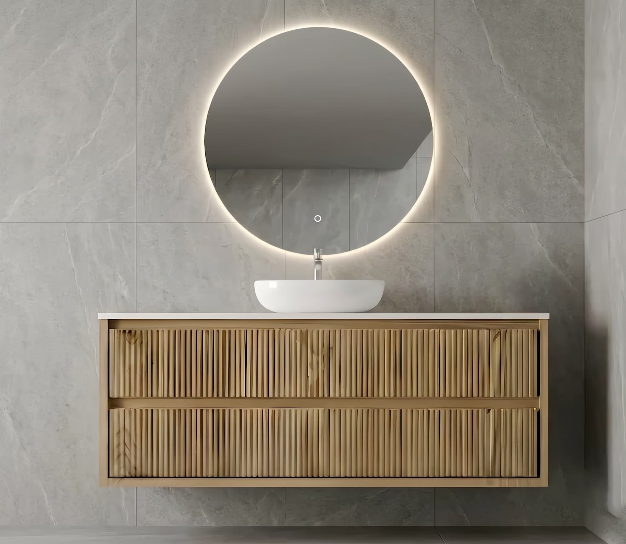Mueble baño suspendido Danubio de 2 cajones 80,90,100,...180