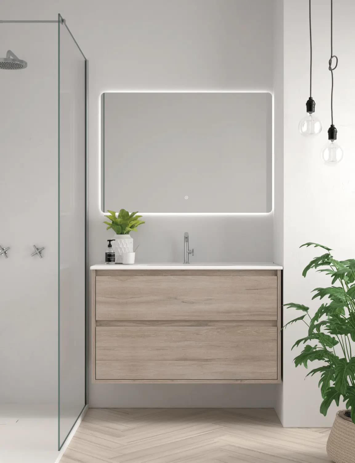 Mueble baño suspendido Carmen 2 Cajones de Avila dos 60-70-80-90-100-120-140 Laterales vistos