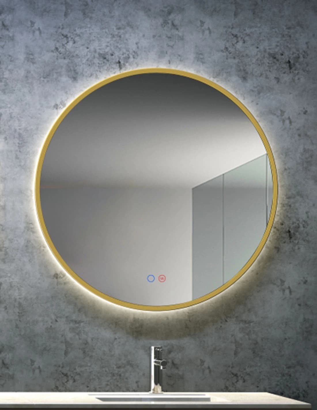 Espejo de baño con luz LED Fun Ledimex ( Negro y Oro )