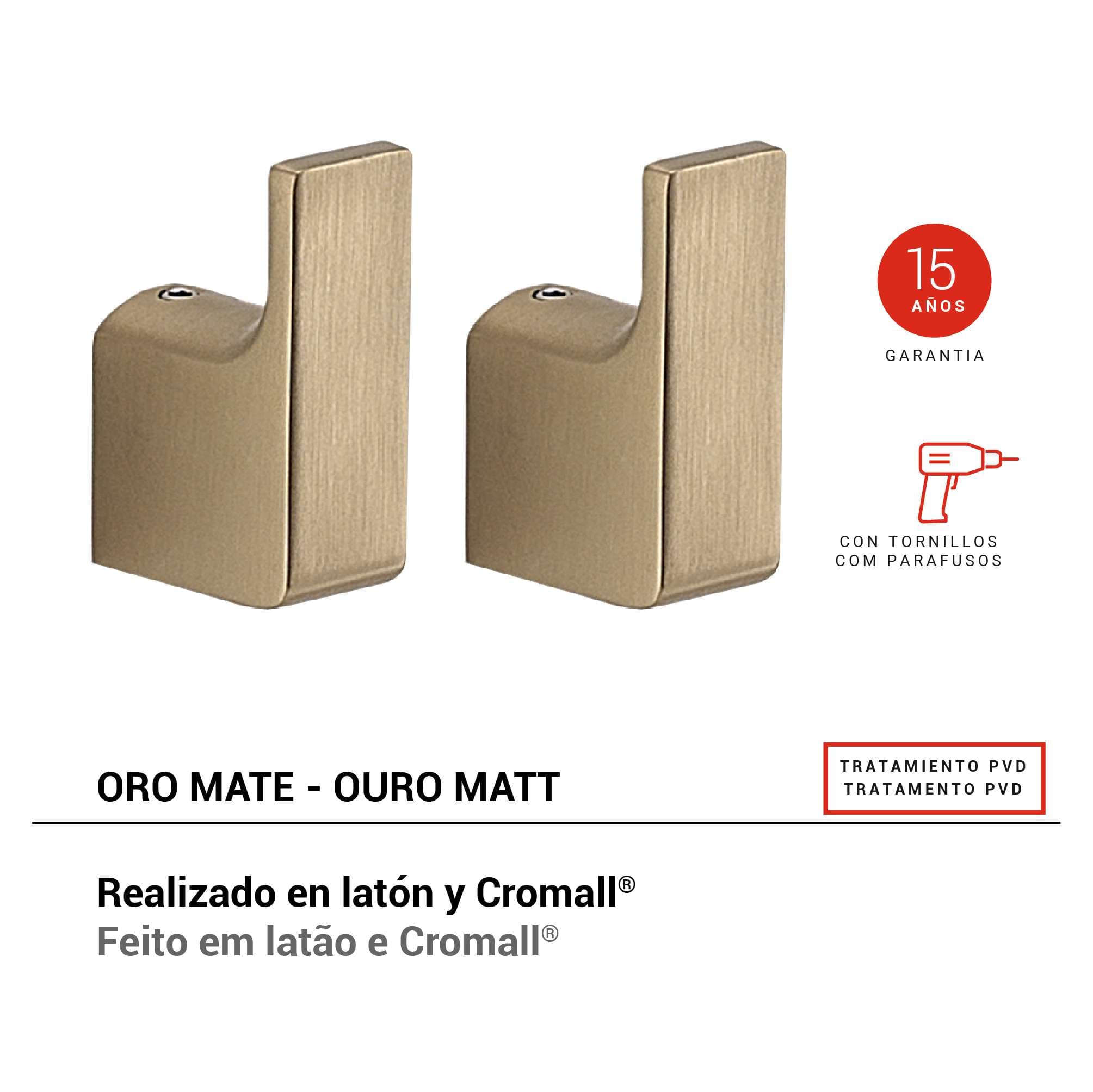 set 2 perchas pirenei oro mate