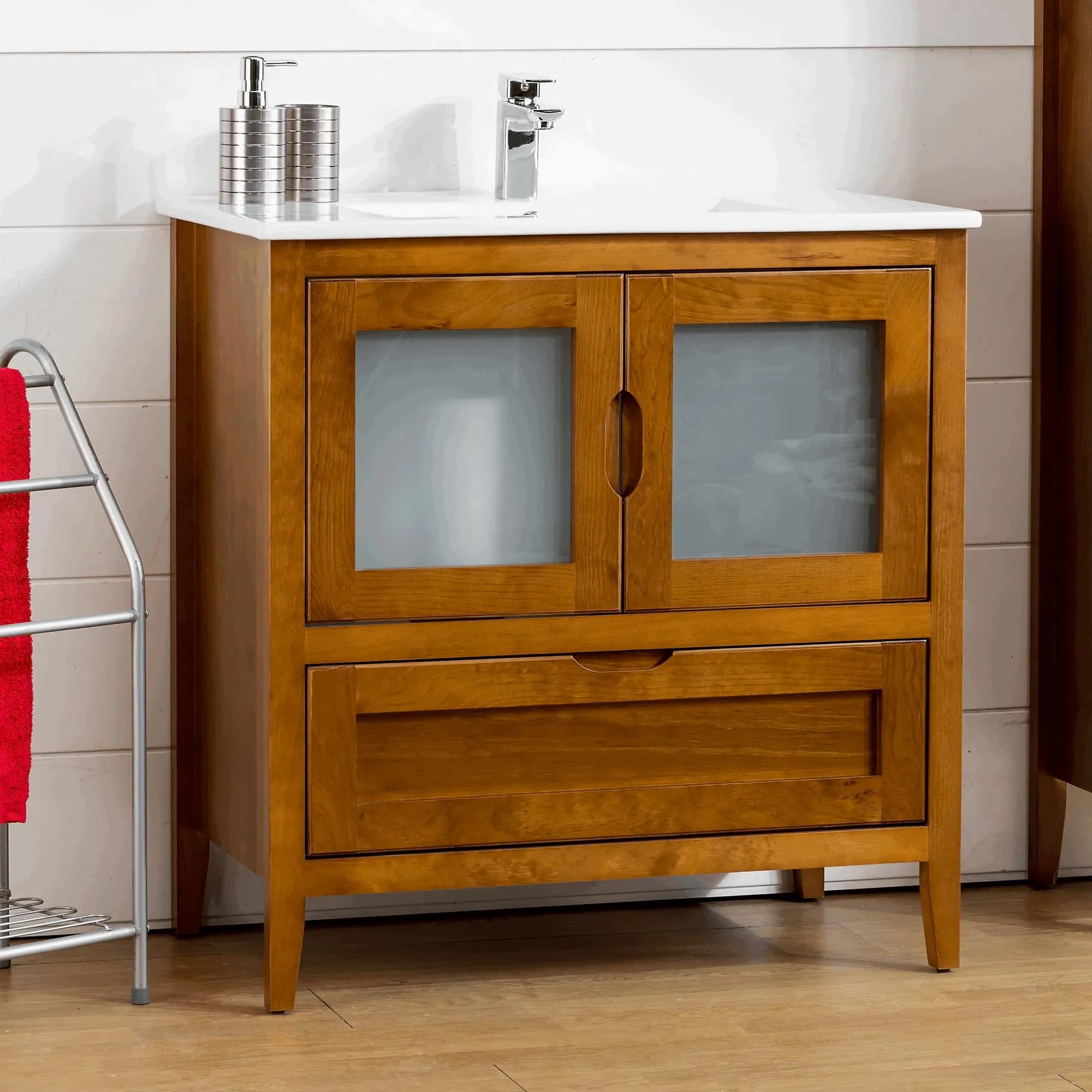 Mueble baño con patas rústico mod. Leon 100 cm