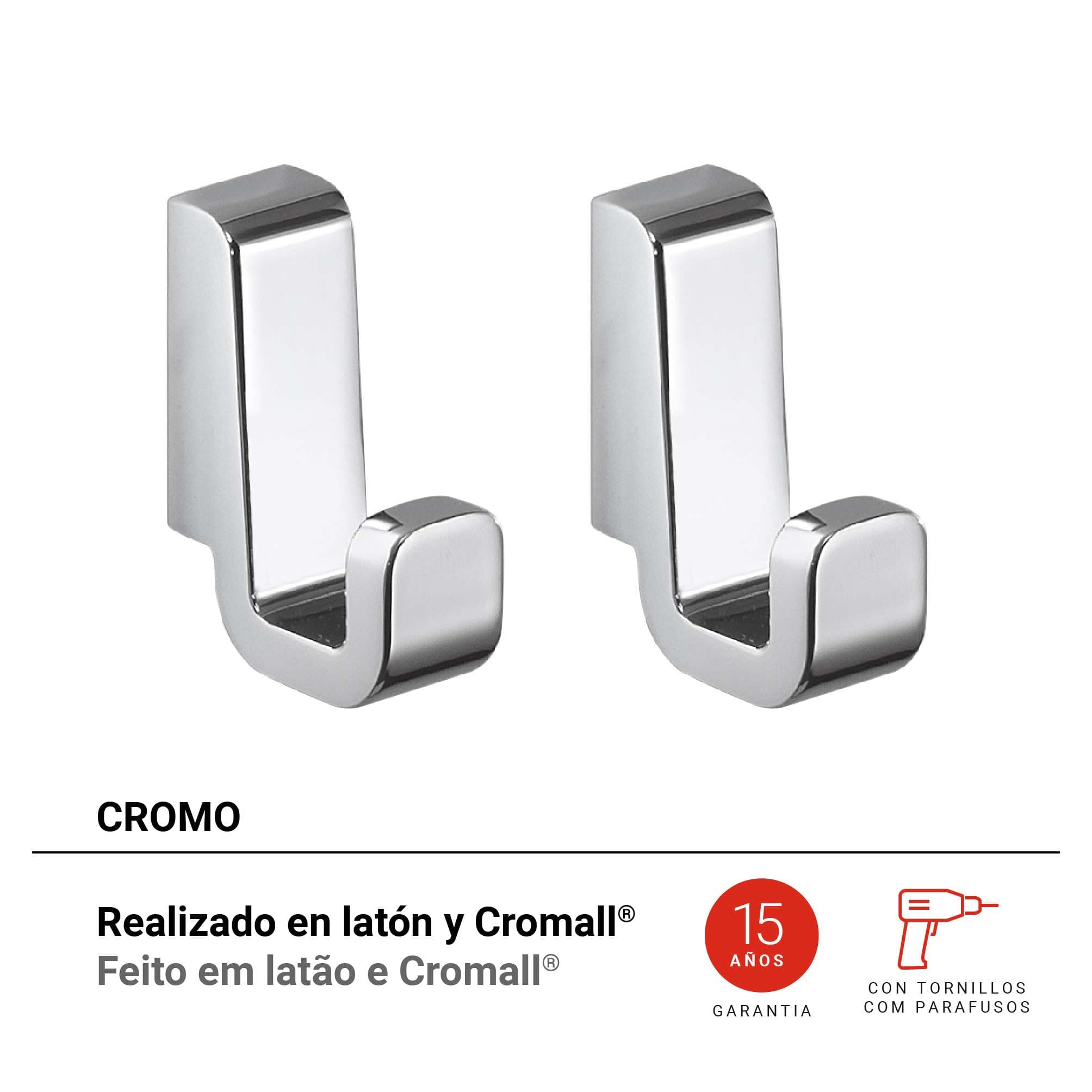 set 2 perchas samoa cromo