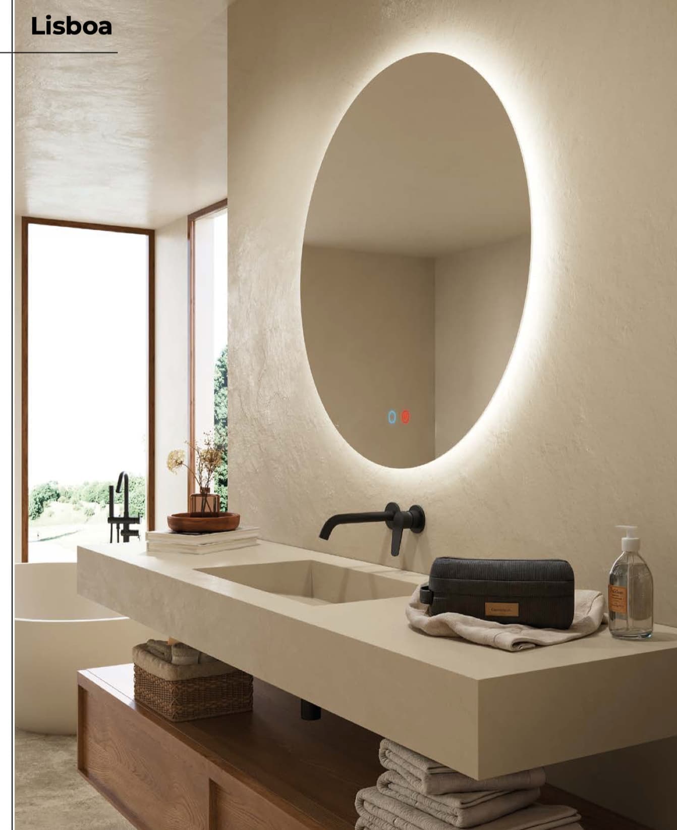 Espejo de baño con luz LED Lisboa Ledimex