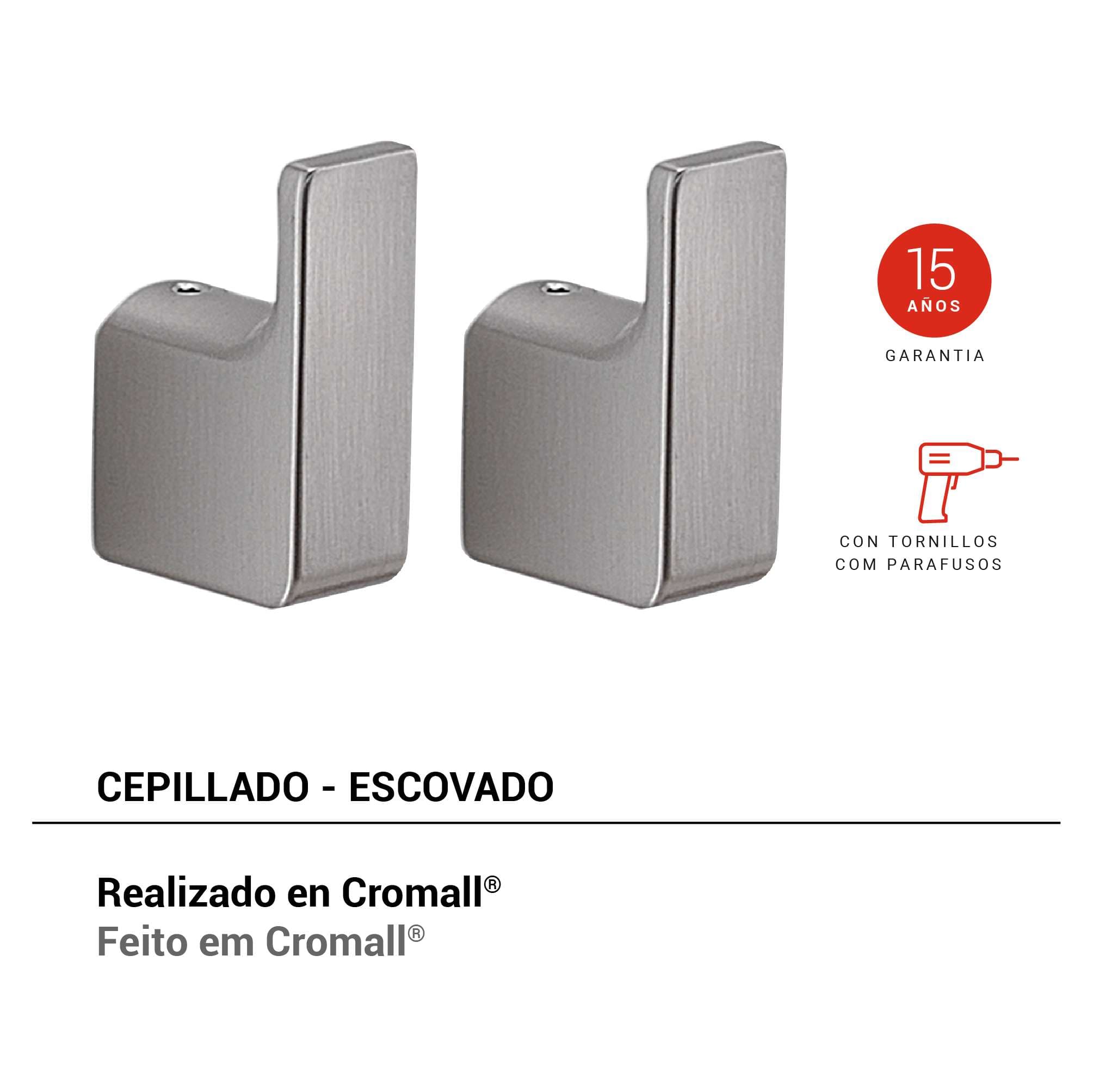set 2 perchas pirenei cepillado