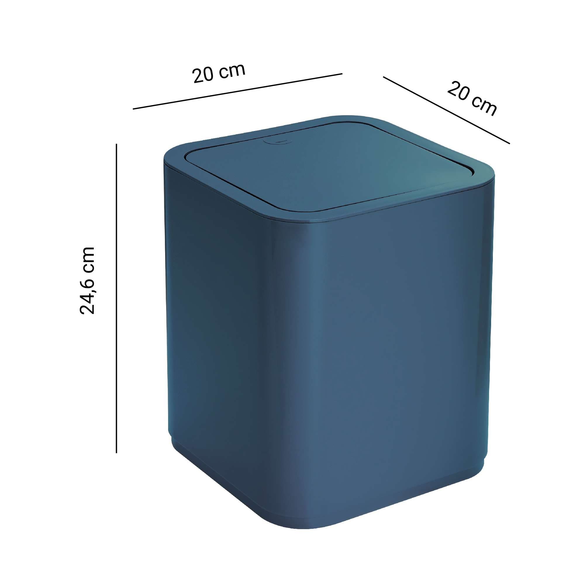 PAPELERA 8 lt SEVENTY AZUL PETROLEO