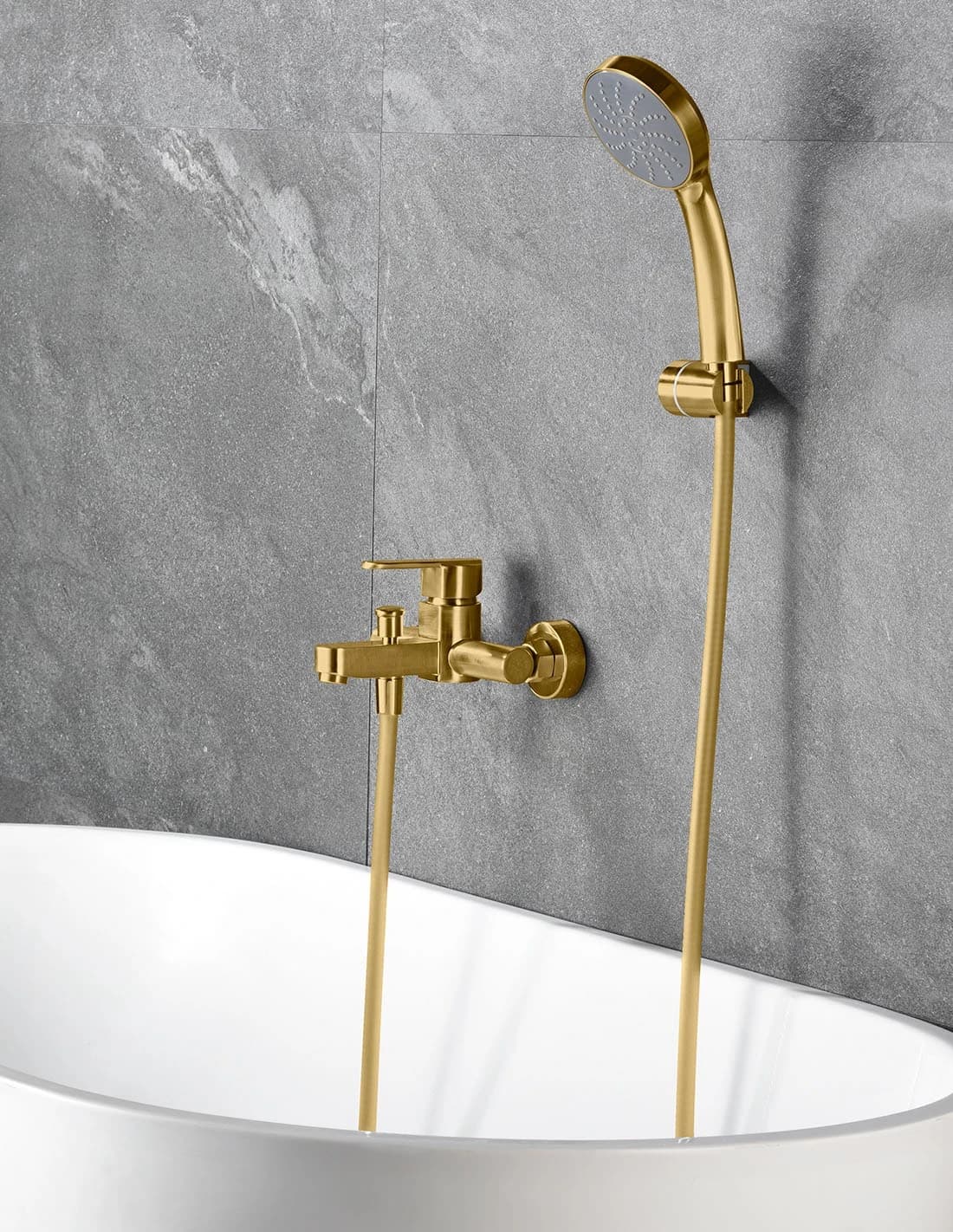 Kit baño / ducha monomando Roma oro cepillado / BDR001-4OC