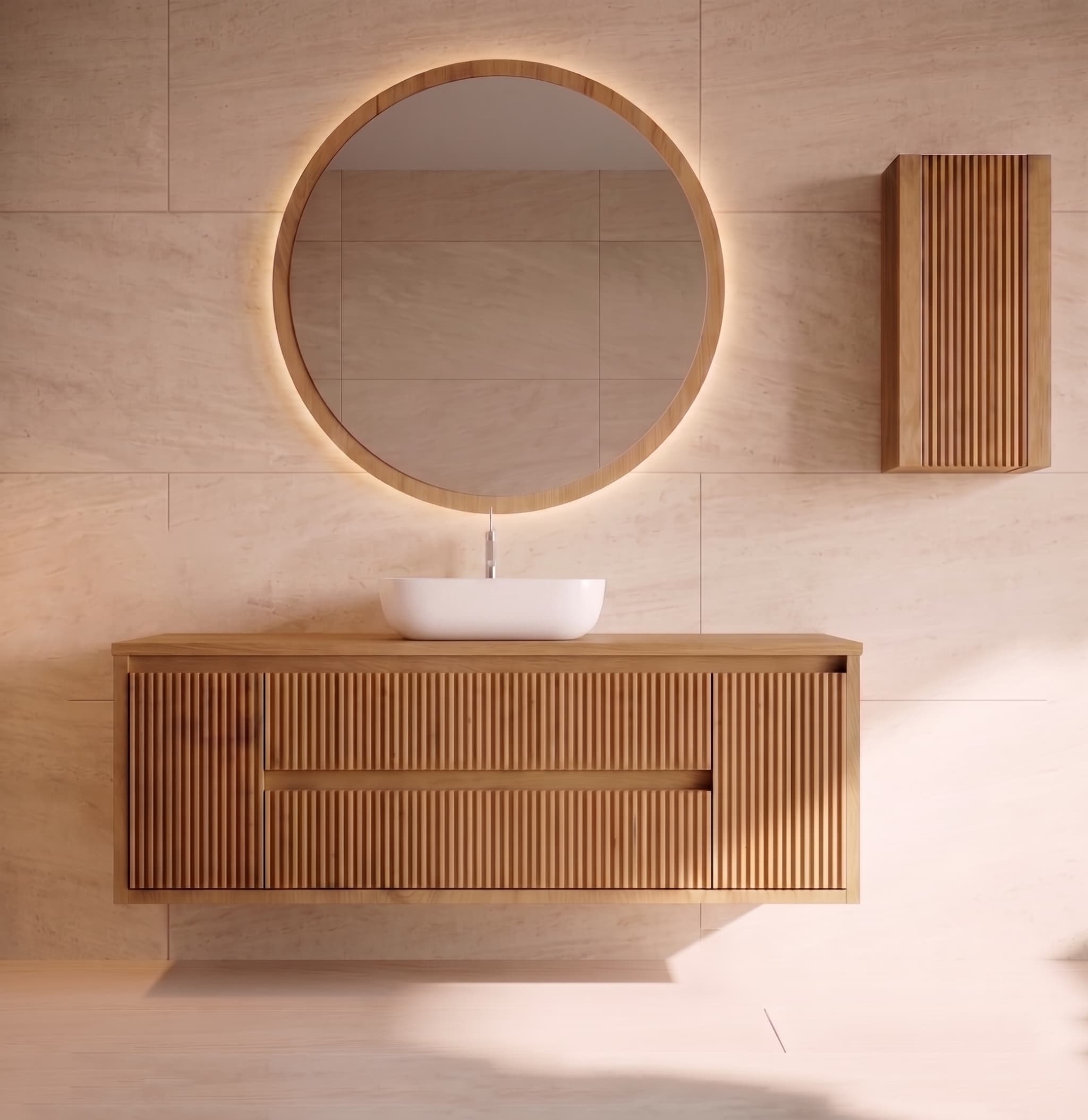 Mueble baño suspendido Danubio de cajones y 2 puertas 100,110,...180