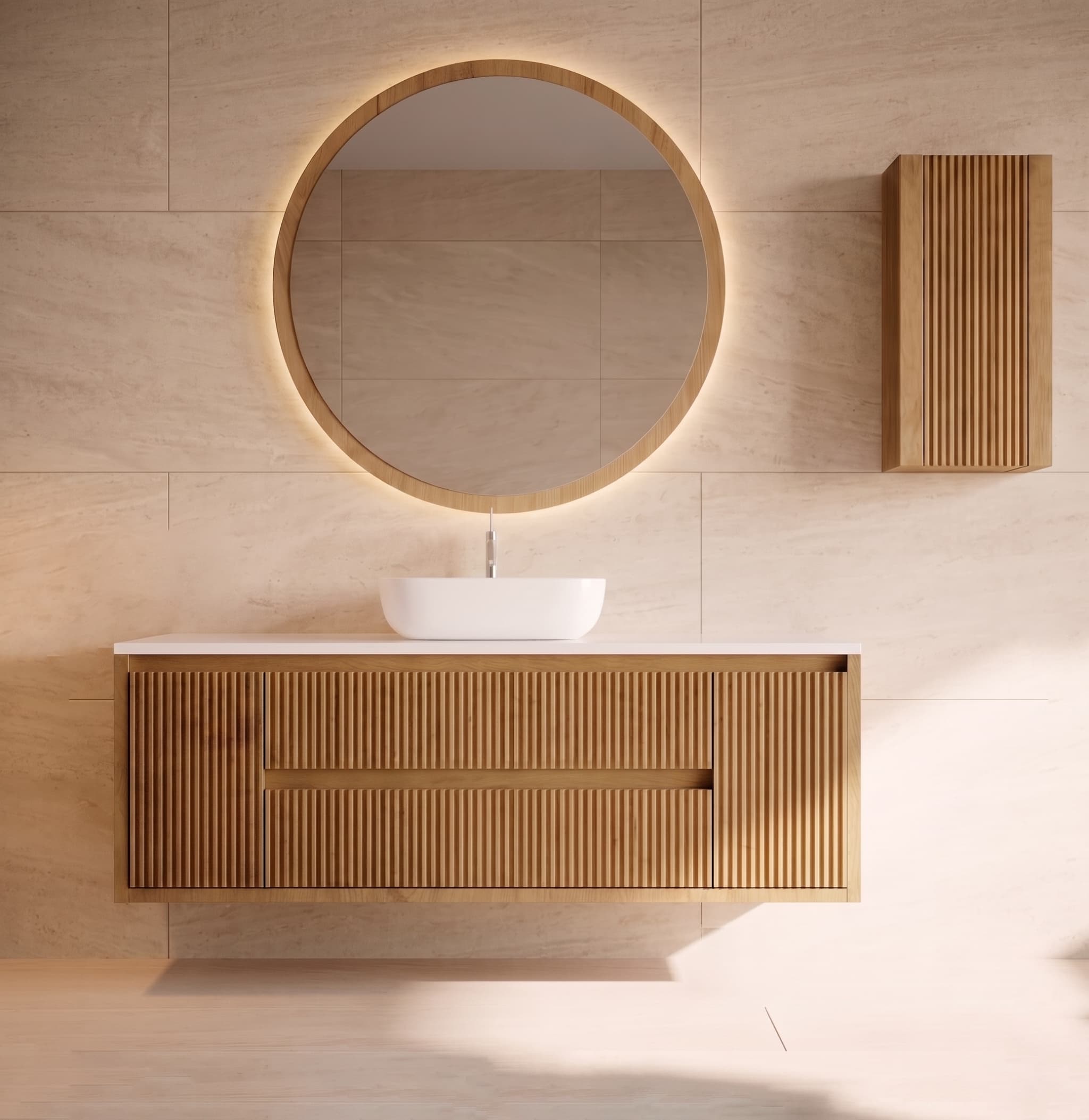 Mueble baño suspendido Danubio de cajones y 2 puertas 100,110,...180