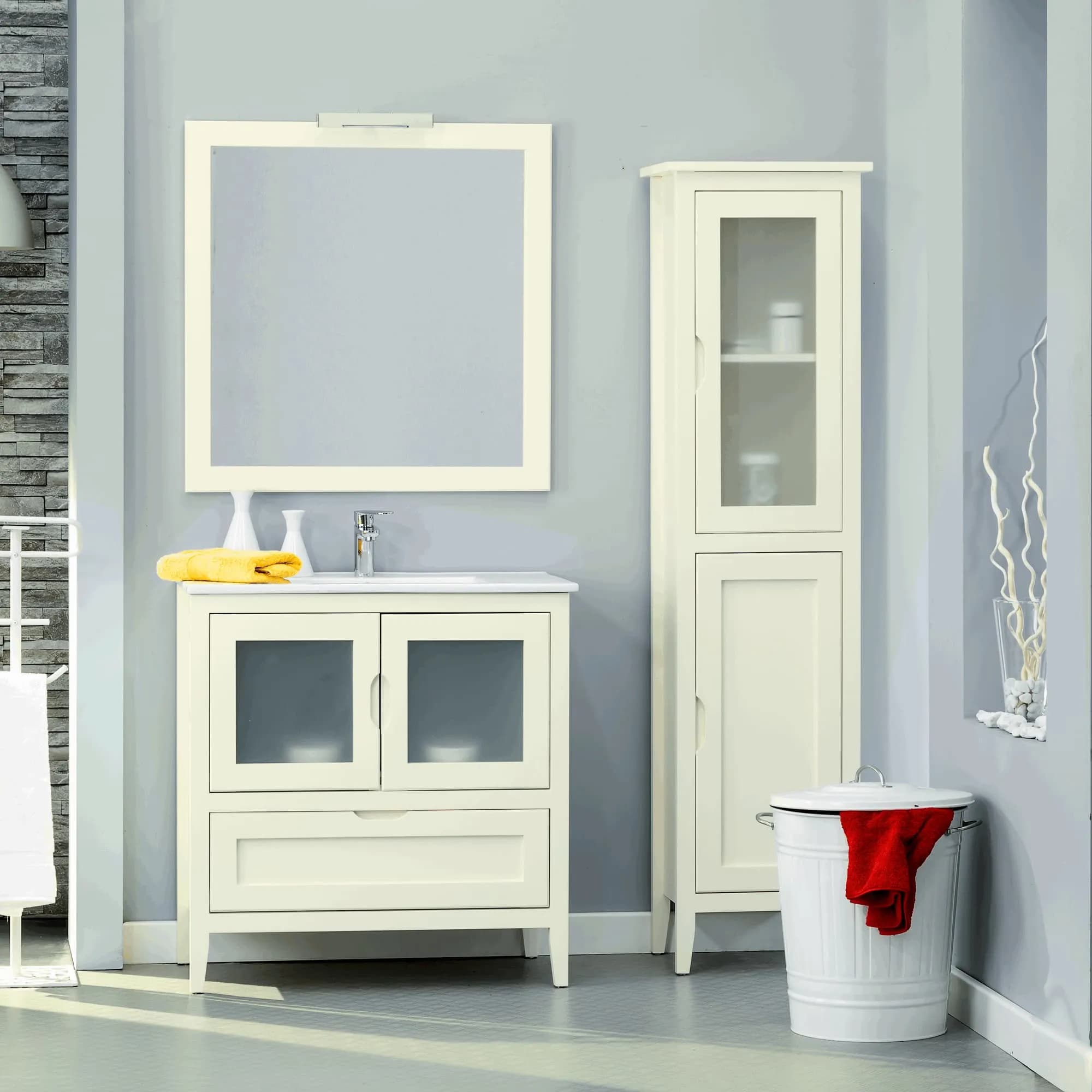 Mueble baño con patas rústico mod. Leon 60-70-80-90