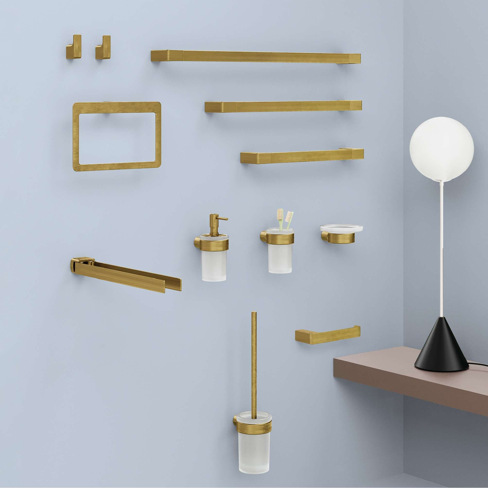 set 2 perchas pirenei oro mate