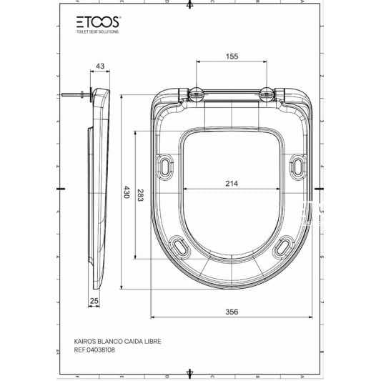Tapa Wc compatible Duroplast Stylo de Bellavista blanca