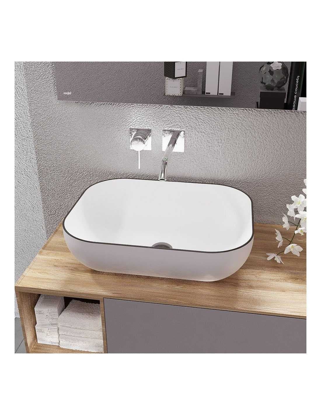 Lavabo Porcelana Beira Blanco Brillo Sin Rebosadero 51x40.5 cm