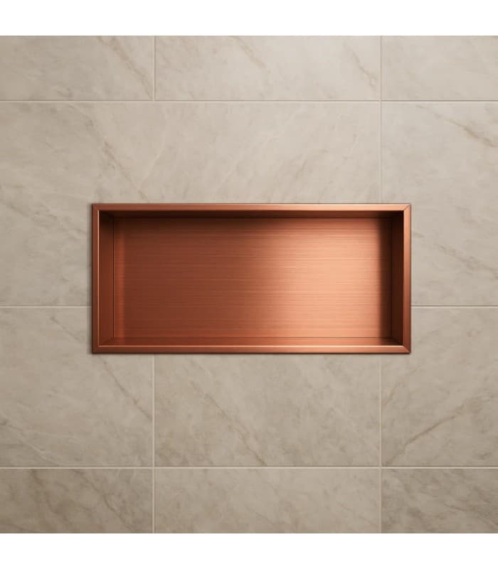 Hornacina para baño rectangular Oro rosa cepillado Pacific