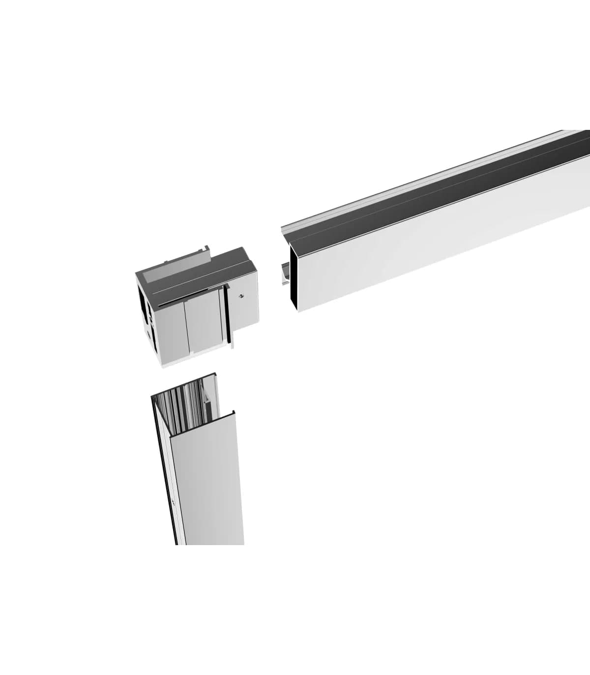SBX_Imex Mampara de ducha angular Stylo 2F+2C apertura vértice Negra