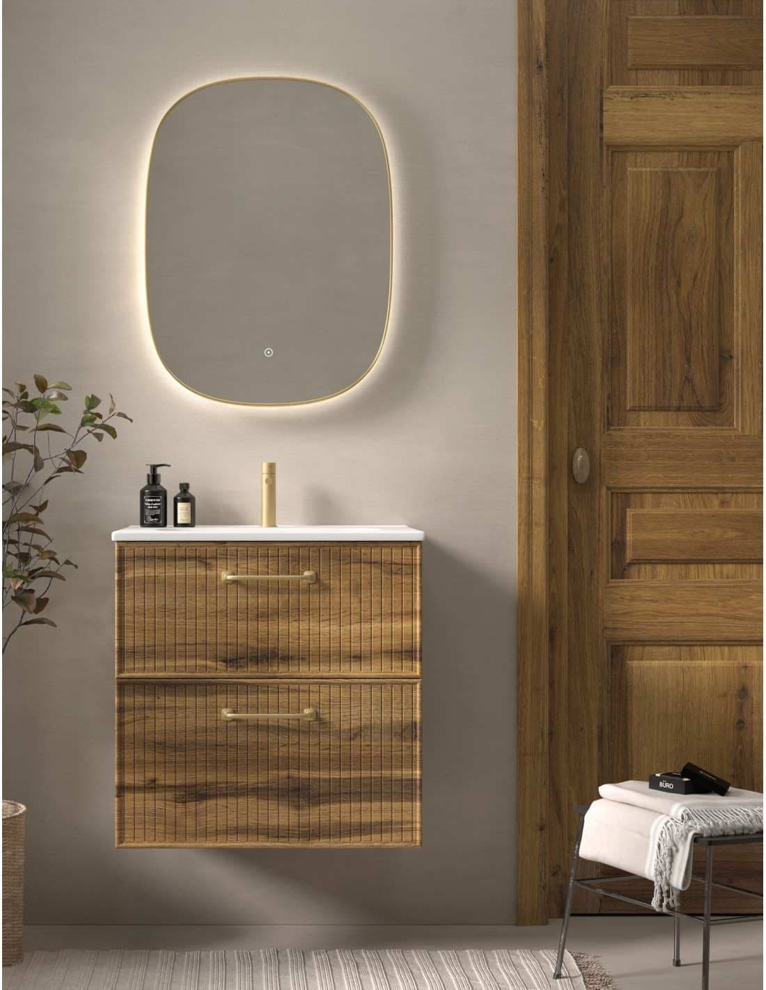 Mueble baño suspendido Blanca de Avila Dos con Opción de Dos o Cuatro Cajones